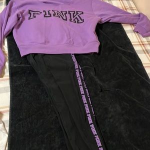 Purple size large cropped sweatshirt with matching Leggings